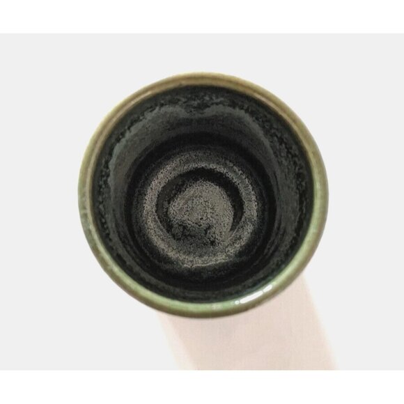 Handmade Carlota Cheese Butter Dish Tumbler Set Stoneware Studio Signed VTG Flaw - Picture 8 of 12